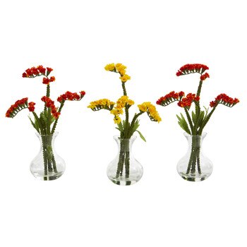 10 Baby Breath Artificial Arrangement in Vase Set of 3 - SKU #A1167-S3