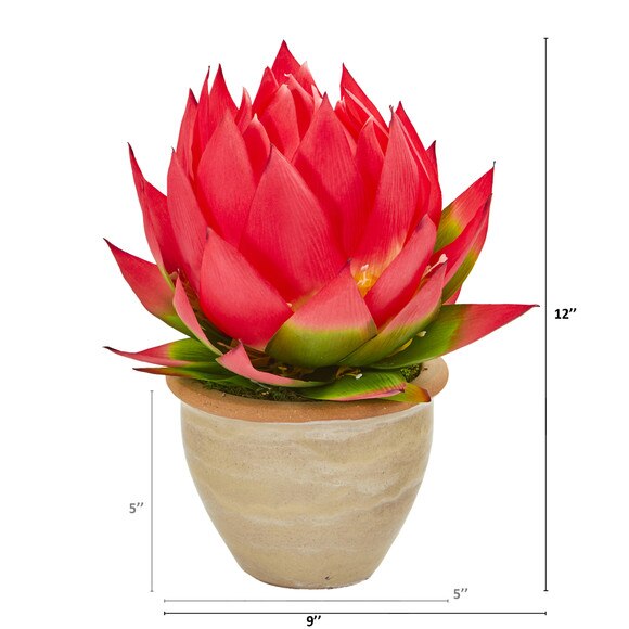 12 Musella Artificial Arrangement in Decorative Vase - SKU #A1234-RD - 1