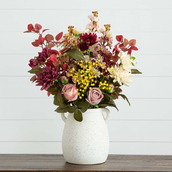 25 Mixed Flower Arrangement in Ceramic Vase - SKU #A2166 - 8