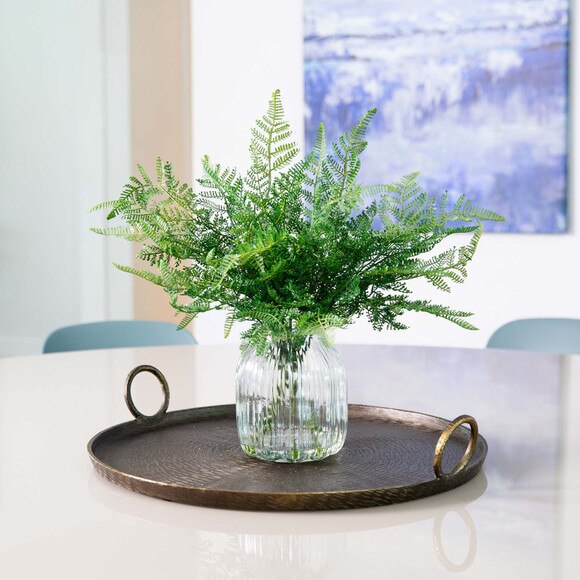 17 Artificial Forest Fern Arrangement in Glass Vase - SKU #A2176 - 5