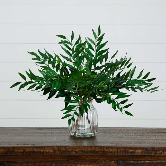 19 Palmate Fern Arrangement in Glass Vase - SKU #A2191 - 9