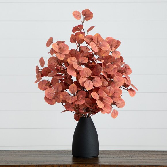 29 Autumn Eucalyptus Artificial Fall Arrangement in Black Vase - SKU #A2197 - 5