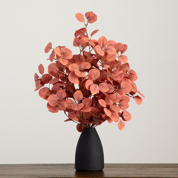 29 Autumn Eucalyptus Artificial Fall Arrangement in Black Vase - SKU #A2197 - 6