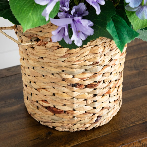 31 Artificial Mixed Flower Hydrangea Arrangement in Hyacinth Weave Basket - SKU #A2239 - 4