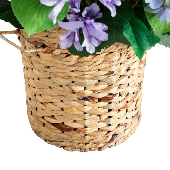 31 Artificial Mixed Flower Hydrangea Arrangement in Hyacinth Weave Basket - SKU #A2239 - 5