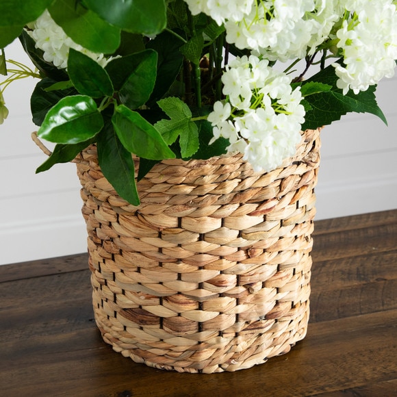 31 Artificial Mixed Flower Arrangement in Hyacinth Weave Basket - SKU #A2240 - 4