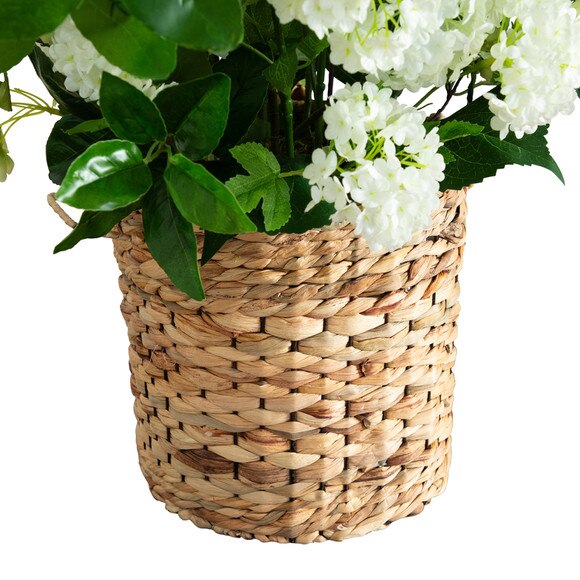 31 Artificial Mixed Flower Arrangement in Hyacinth Weave Basket - SKU #A2240 - 5