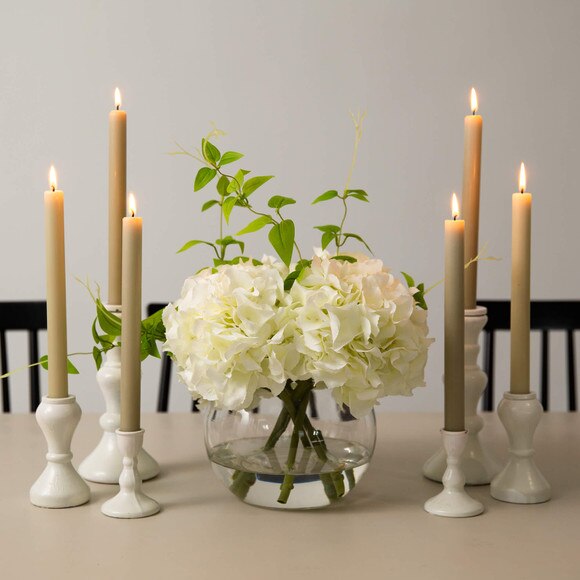 Wedding Collection 18-in Artificial Hydrangea Arrangement in Glass Vase - SKU #A2310 - 5