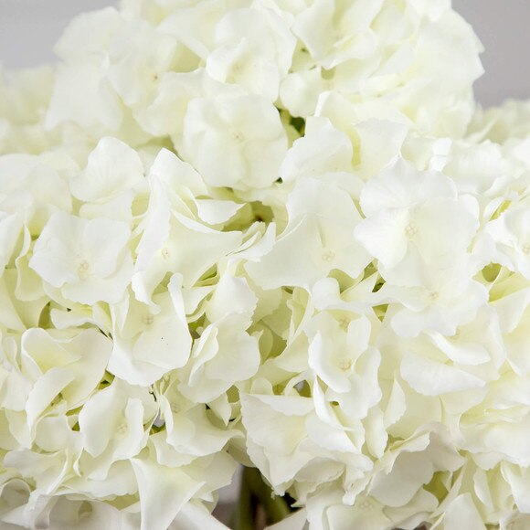 Wedding Collection 14-in Artificial Hydrangea Arrangement in Glass Vase - SKU #A2312 - 2