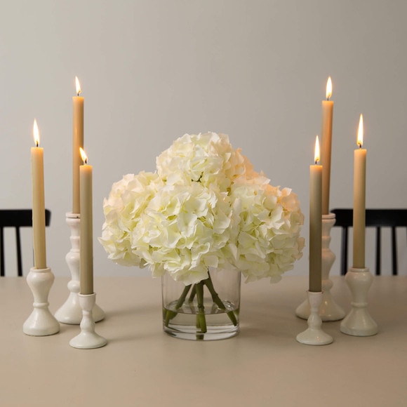 Wedding Collection 14-in Artificial Hydrangea Arrangement in Glass Vase - SKU #A2312 - 4