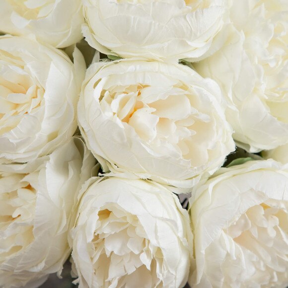 Wedding Collection 15-in Artificial Peony Arrangement in Glass Vase - SKU #A2314 - 2