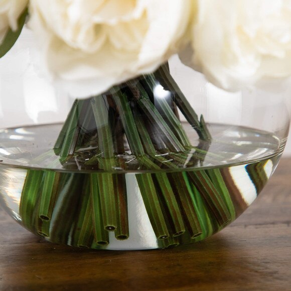 Wedding Collection 15-in Artificial Peony Arrangement in Glass Vase - SKU #A2314 - 3