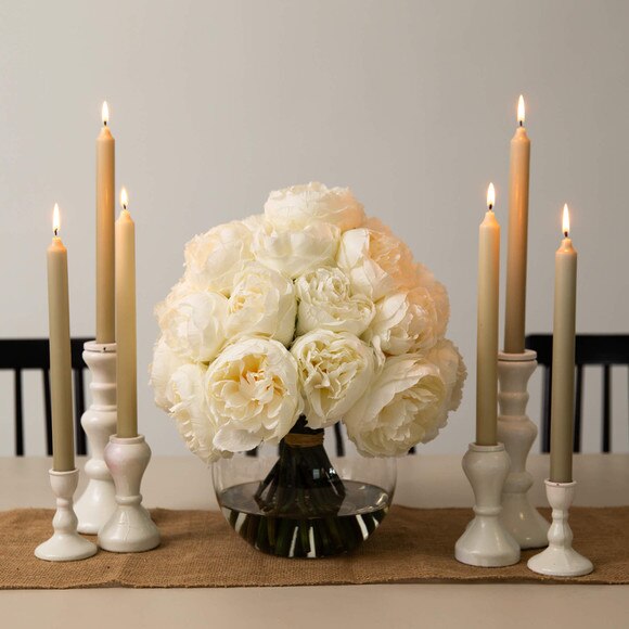 Wedding Collection 15-in Artificial Peony Arrangement in Glass Vase - SKU #A2314 - 5
