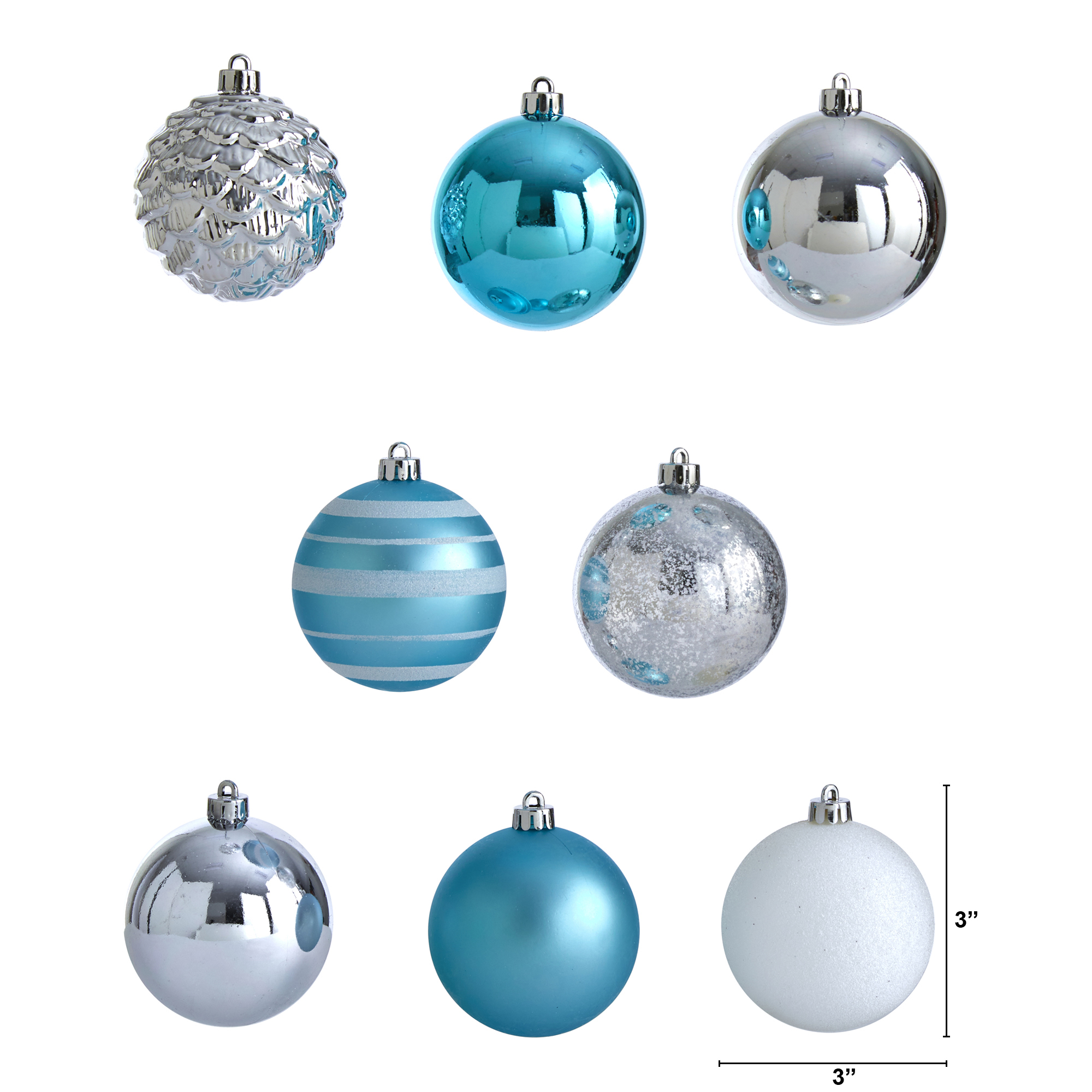24ct Christmas Ball Ornaments Shatterproof Christmas Tree Decorations ❶USA❶ BLUE 