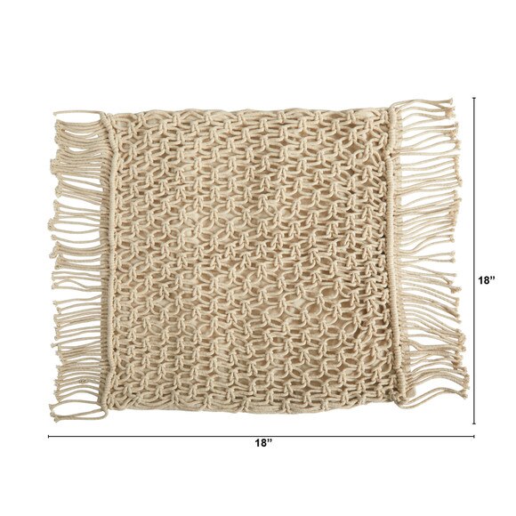 18 BOHO Fringed Woven Macrame Decorative Pillow Cover - SKU #D1019 - 1