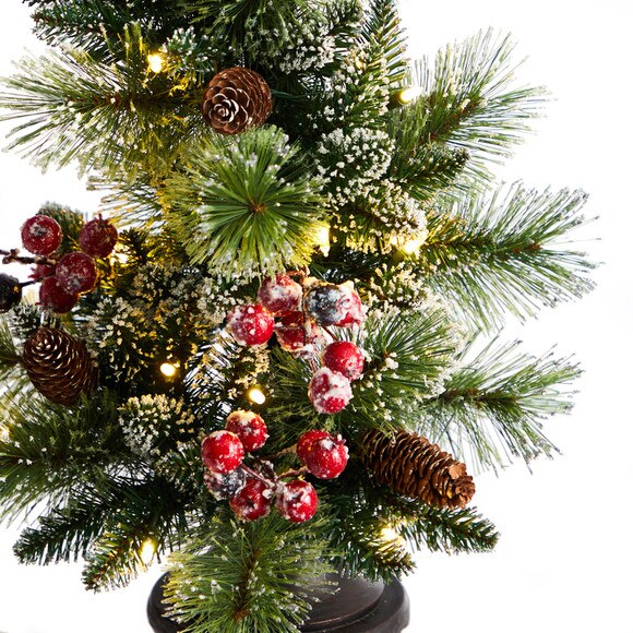 5 Holiday Decorated Lamp Post with Greenery Berries and 30 LED Lights - SKU #D1030 - 2