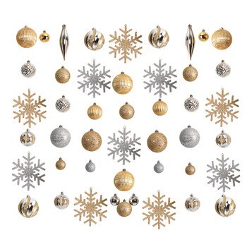 Holiday Deluxe Shatterproof 60 Count Christmas Tree Ornament Box Set Re-Useable Container - SKU #D1037