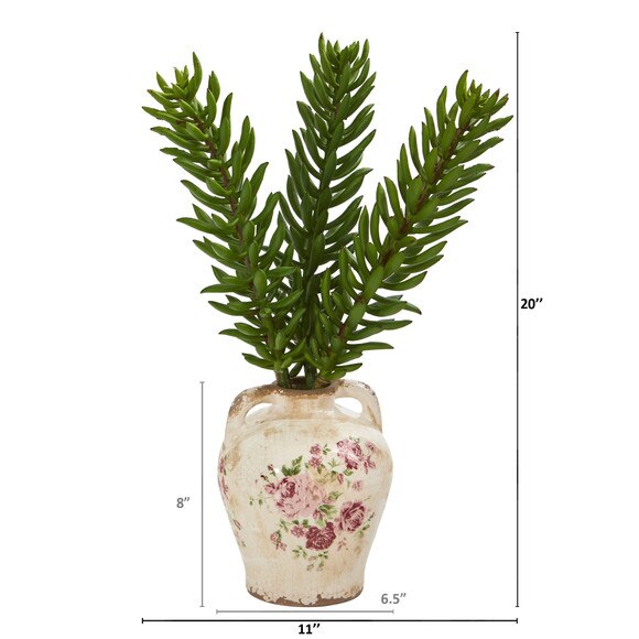 20 Succulent Artificial Plant in Floral Jar - SKU #P1013 - 1