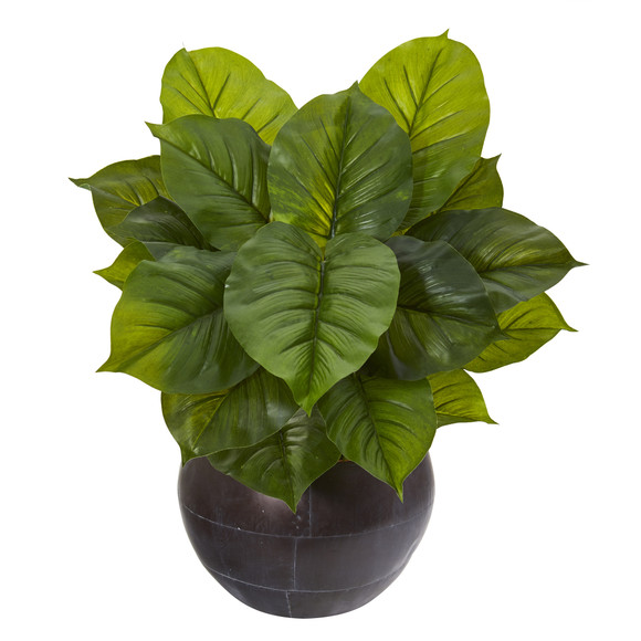 26 Large Philodendron Artificial Plant in Metal Bowl Real Touch - SKU #P1114