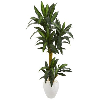 5 Yucca Artificial Plant in White Planter - SKU #P1237