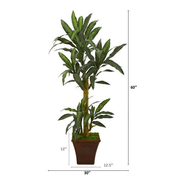 5 Yucca Artificial Plant in Brown Planter - SKU #P1241 - 1