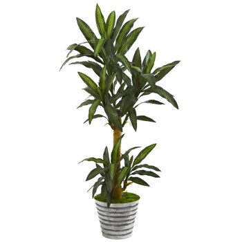 5 Yucca Artificial Plant in Decorative Tin Bucket - SKU #P1243