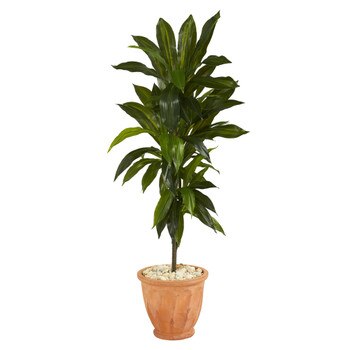 4 Dracaena Artificial Plant in Terra-Cotta Planter Real Touch - SKU #P1329