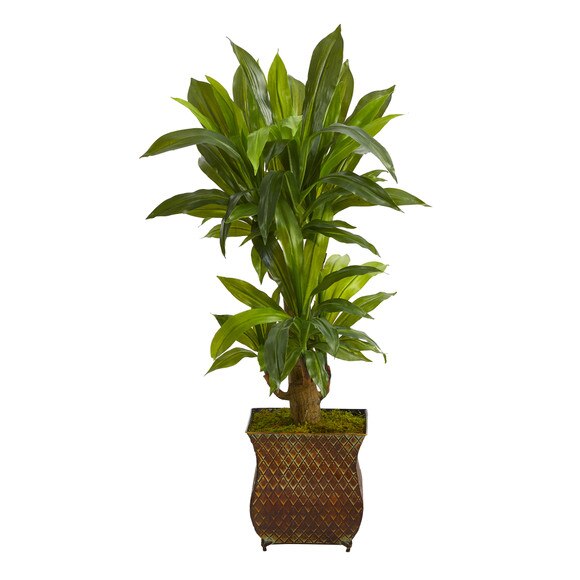 38 Corn Stalk Dracaena Artificial Plant in Metal Planter Real Touch - SKU #P1418