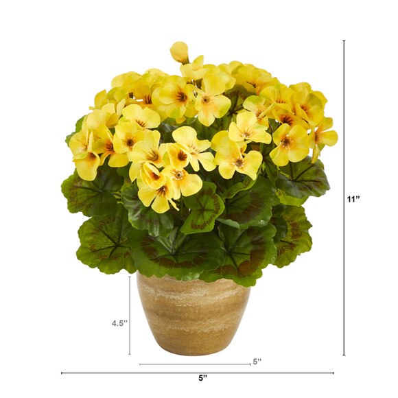 11 Geranium Artificial Plant in Ceramic Planter UV Resistant Indoor/Outdoor - SKU #P1442 - 4