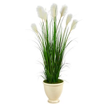 64 Wheat Plum Grass Artificial Plant in Urn Planter - SKU #P1576