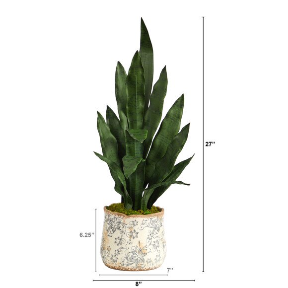 27 Sansevieria Artificial Plant in Decorative Planter - SKU #P1585 - 1