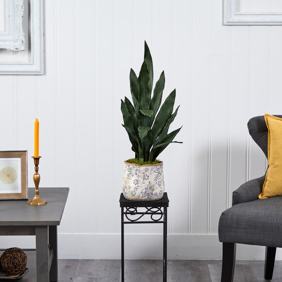 27 Sansevieria Artificial Plant in Decorative Planter - SKU #P1585 - 2