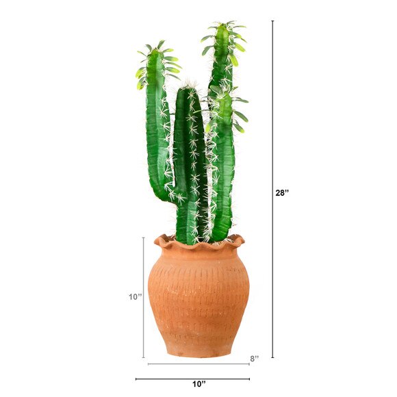 28 Artificial Cactus in Terracotta Planter - SKU #P2042 - 1