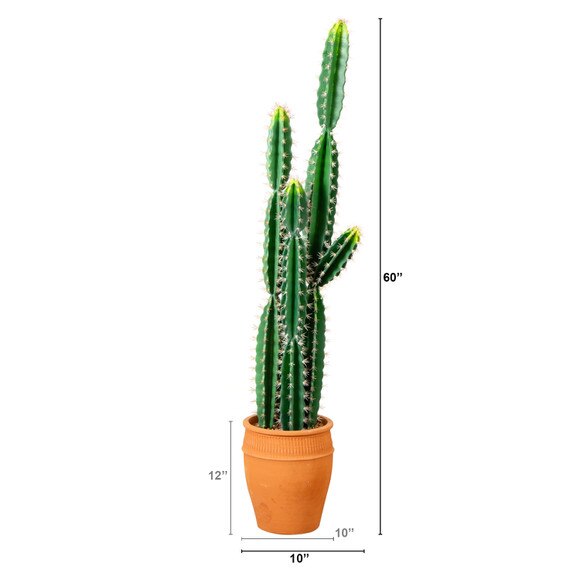 5 Artificial Cactus in Terracotta Planter - SKU #P2044 - 1