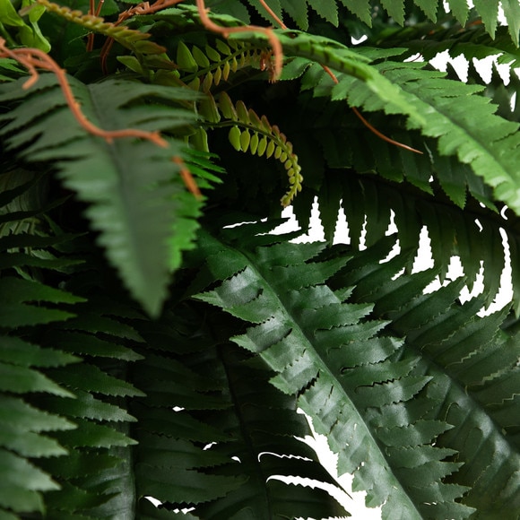 31 Artificial Boston Fern in Patina Metal Planter with Stand - SKU #P2046 - 2