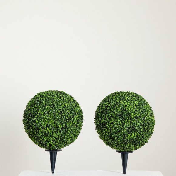 14 Artificial Boxwood Ball Topiary with Integrated Ground Stake UV Resistant - SKU #P2107 - 4