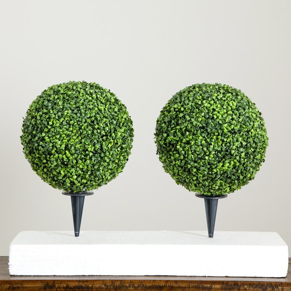 14 Artificial Boxwood Ball Topiary with Integrated Ground Stake UV Resistant - SKU #P2107 - 9