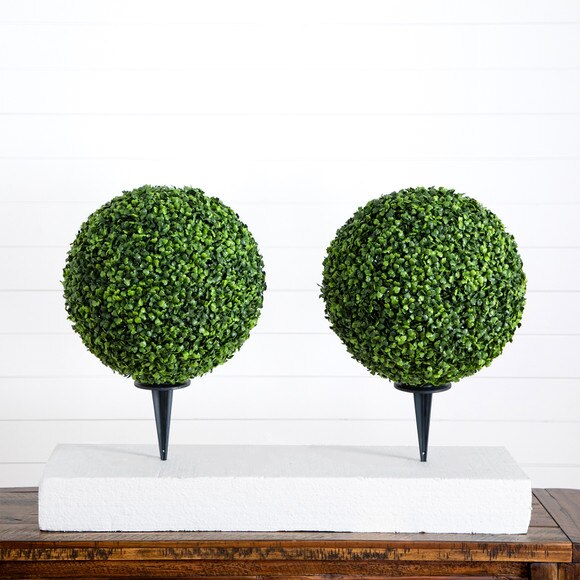 14 Artificial Boxwood Ball Topiary with Integrated Ground Stake UV Resistant - SKU #P2107 - 10