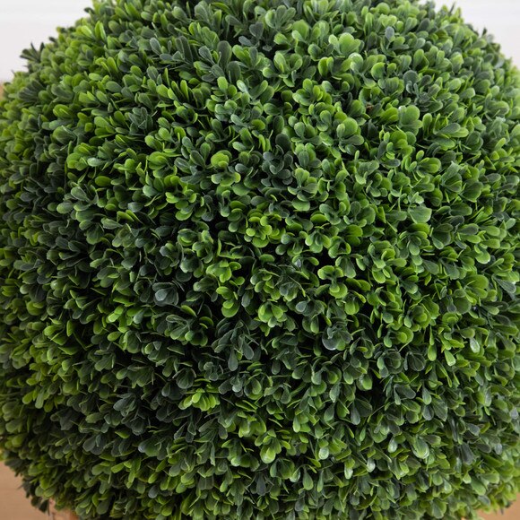 24 UV Resistant Artificial Boxwood Ball Topiary in Hyacinth Weave Basket Indoor/Outdoor - SKU #P2137 - 2