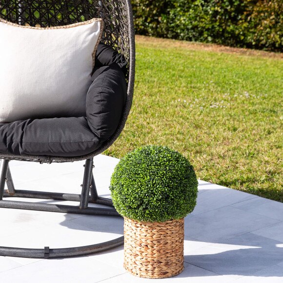24 UV Resistant Artificial Boxwood Ball Topiary in Hyacinth Weave Basket Indoor/Outdoor - SKU #P2137 - 5