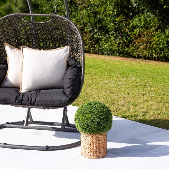 24 UV Resistant Artificial Boxwood Ball Topiary in Hyacinth Weave Basket Indoor/Outdoor - SKU #P2137 - 6
