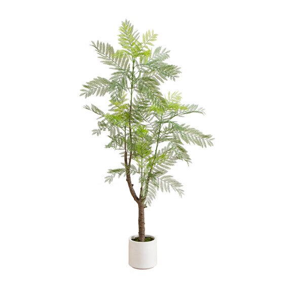 6 Artificial Jacaranda Tree in White Decorative Planter - SKU #P2164