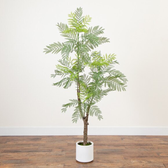 6 Artificial Jacaranda Tree in White Decorative Planter - SKU #P2164 - 8