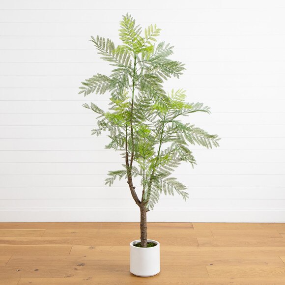 6 Artificial Jacaranda Tree in White Decorative Planter - SKU #P2164 - 10