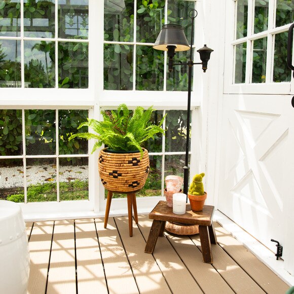 23-in UV Resistant Artificial Boston Fern Plant Indoor/Outdoor - SKU #P2174 - 4