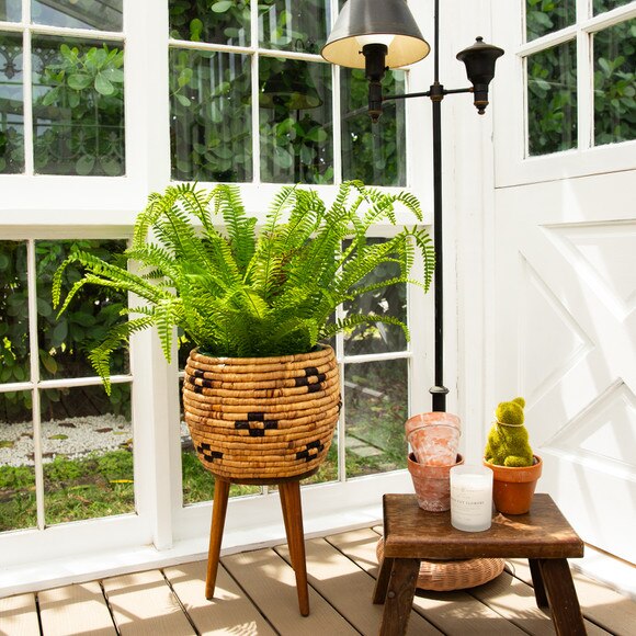 27-in UV Resistant Artificial Boston Fern Plant Indoor/Outdoor - SKU #P2175 - 5
