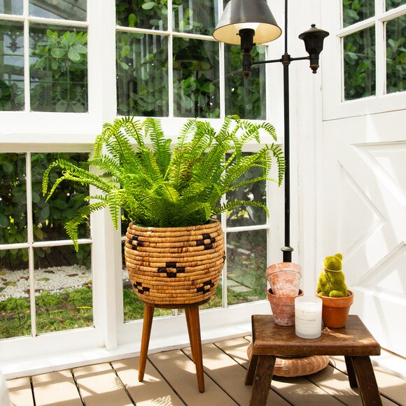 27-in UV Resistant Artificial Boston Fern Plant Indoor/Outdoor - SKU #P2175 - 6