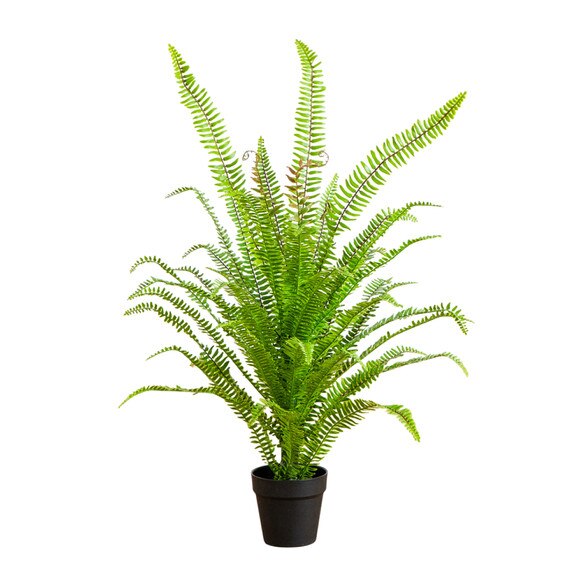 3-ft UV Resistant Artificial Boston Fern Potted Plant Indoor/Outdoor - SKU #P2179