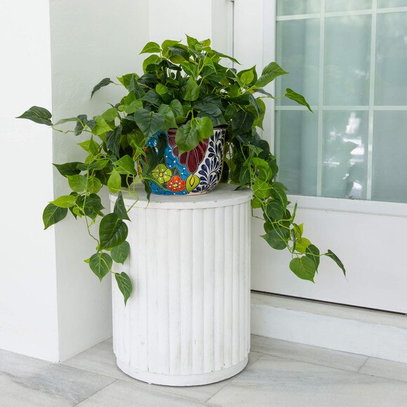 42 UV Resistant Artificial Philodendron in Handmade Mexican Talavera Ceramic Planter Indoor/Outdoor - SKU #P2195 - 5