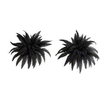 40-in Artificial Halloween Black Boston Fern - Set of 2 - SKU #P2197-S2